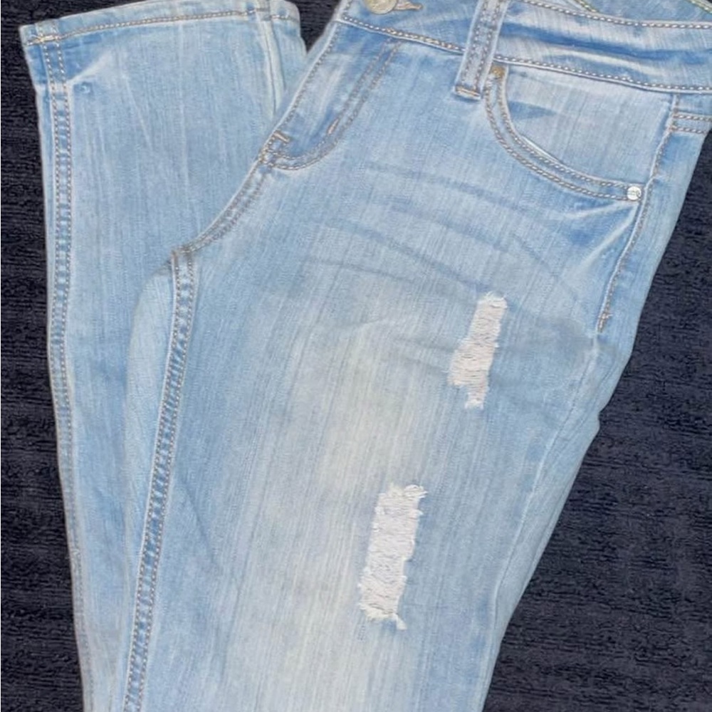 Light Blue Distressed Women Jeans